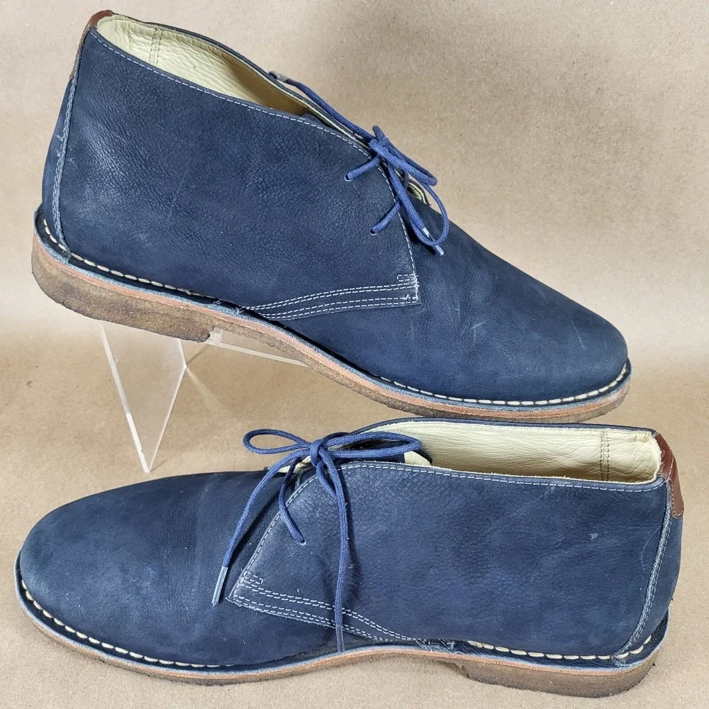 Johnston Murphy Men's 13 M Medium Blue Sheepskin Chukka Shoes Boots 25-3498